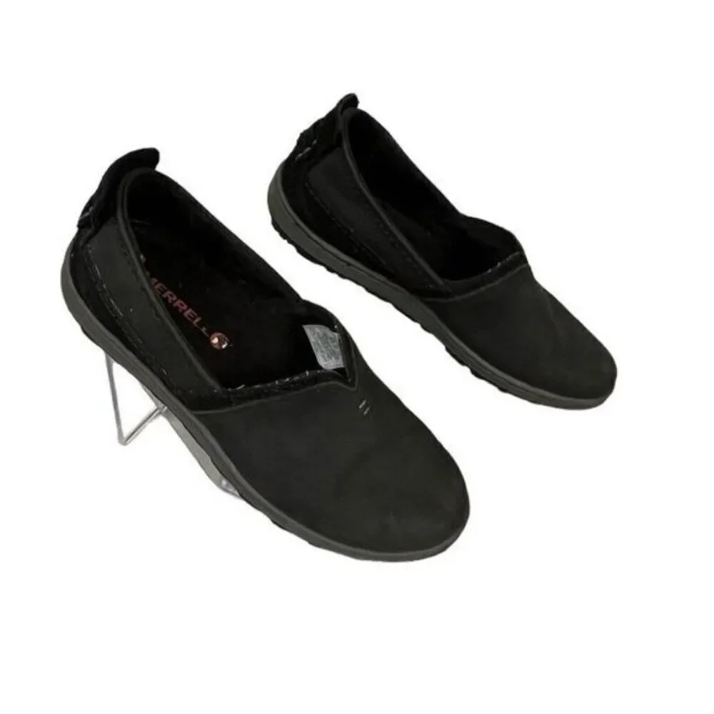 MERRELL WOMENS SLIP ON LOAFERS BLACK SIZE 6 1/2